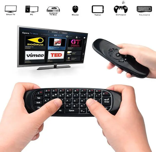 Alt view image 2 of 7 - ESTONE Air Mouse USB Universal Remote Control 2.4Ghz Wireless Mini Keyboard 3-Axis Gyroscope USB Remote Control for PC HTPC IPTV Android Tv Box Media Player