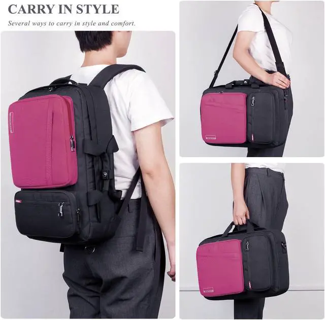 Alt view image 7 of 7 - ESTONE Notebook Backpack for up to for Up to 17.3 Inches Macbook Pro Retina Apple Macbook Mini Asus DELL HP Samsung Sony Laptop Notebook, Pink