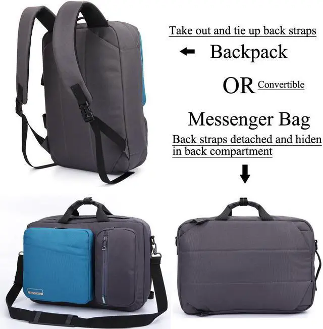Alt view image 3 of 7 - ESTONE Notebook Backpack for up to for Up to 17.3 Inches Macbook Pro Retina Apple Macbook Mini Asus DELL HP Samsung Sony Laptop Notebook, Blue