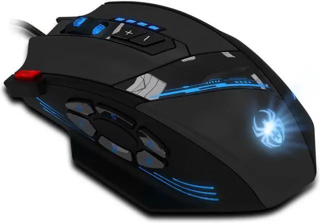 Alt view image 3 of 7 - ZELOTES C-12 Wired USB Optical Gaming Mouse 7 LED Lights 12 Key Adjustable 4000DPI Computer Mouse Mice Cable Mouse for Pro Gamer