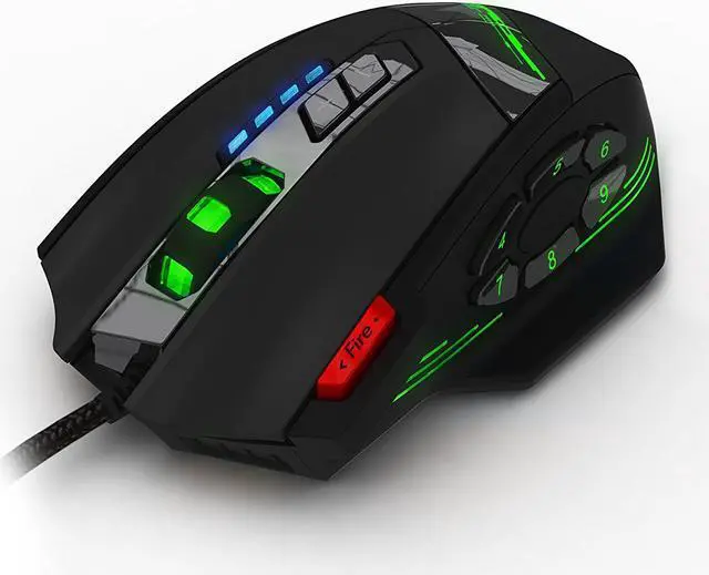 Alt view image 4 of 7 - ZELOTES C-12 Wired USB Optical Gaming Mouse 7 LED Lights 12 Key Adjustable 4000DPI Computer Mouse Mice Cable Mouse for Pro Gamer