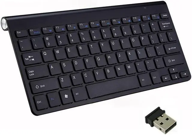 Alt view image 3 of 7 - ESTONE 2.4G Wireless Keyboard Mouse Ultra-Thin Comb 78 Key Mini Teclado e mouse sem fio for Desktop Laptop Smart TV Home Office Use,Black