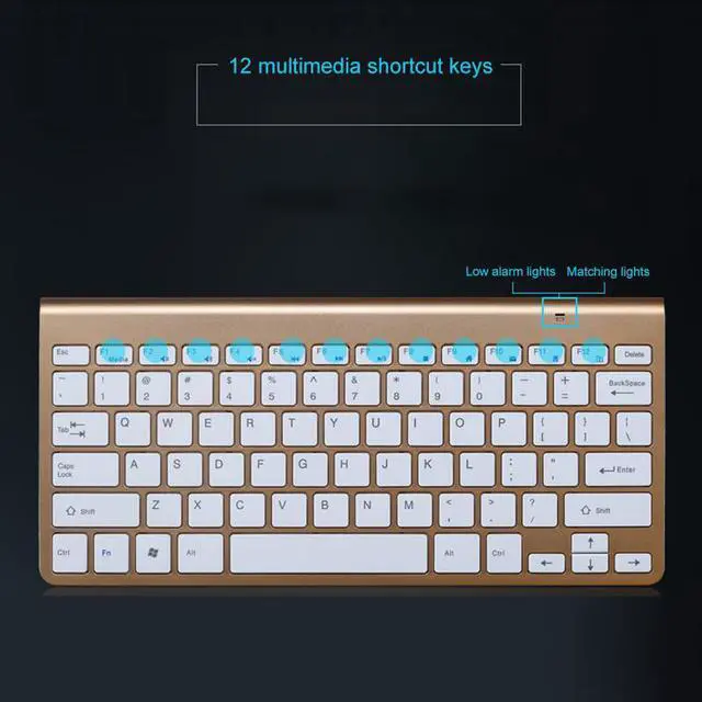 Alt view image 7 of 7 - ESTONE 2.4G Wireless Keyboard Mouse Ultra-Thin Comb 78 Key Mini Teclado e mouse sem fio for Desktop Laptop Smart TV Home Office Use,Black