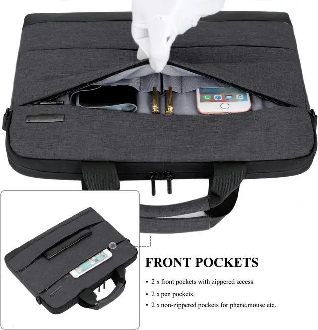 Alt view image 5 of 7 - ESTONE 14.6 Inch Notebook Cases Laptop Sleeve for Work / Travel,Fits 14 - 14.6 Inches Laptop / Notebook / MacBook / Ultrabook Computer ( Apple Macbook Acer Asus Dell Fujitsu Lenovo HP etc), Black