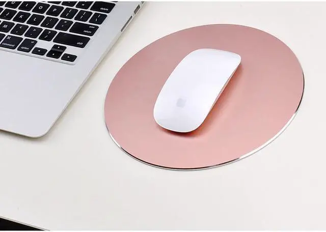 Alt view image 3 of 8 - ESTONE Aluminum Circular Mouse Mat with Waterproof Non Slip Rubber Base and Frosted Surface Mousepad for Apple MackBook 8.66" X 8.66" - Pink Color