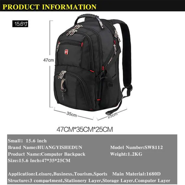 Alt view image 3 of 7 - ESTONE 38L 15.6 inch Men's Backpack Computer Notebook School Travel Bags Unisex Large Capacity bagpack waterproof Business Fit up to 15.6 inch Laptop, Notebook,Mackbook
