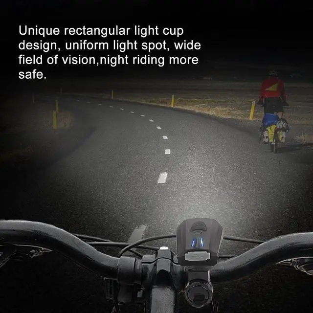 Alt view image 6 of 7 - ESTONE USB Rechargeable Bike Light Set with Warning Taillights, Super Bright 180 Degree Bicycle Headlight Waterproof,1200mAh Lithium Ion Battery,5 Lighting Modes, Easy To Install