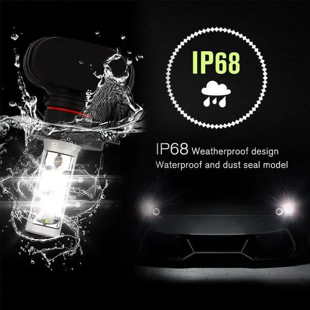 Alt view image 7 of 8 - ESTONE H3 LED Headlight Bulbs Conversion Kit -6500K Cool White Headlamps Waterproof IP68 CSP Chip 8000LM/Set (4000LM/each bulb) L/25W,H/25W