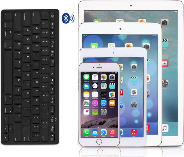 Main image of ESTONE Ultra-Slim Bluetooth Keyboard for Apple iPad Air 3/2/1, iPad Pro, iPad Mini 4/3/2/1, iPad 4/ 3/ 2, iPhone 6/6S, iPhone 6 plus and other Bluetooth Enabled Devices