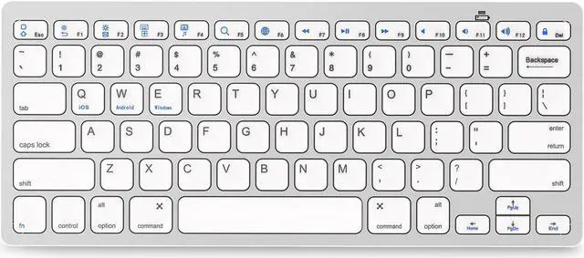 Main image of ESTONE Bluetooth 3.0 Ultra Slim Wireless Rechargable Keyboard With Stainless Stand Cover For iOS/Android and Windows PC/Laptop/Notebook/MacBook/Samsung Galaxy Tablet/iPhone/iPad/Microsoft Surface