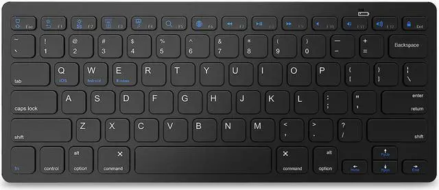 Main image of ESTONE Bluetooth 3.0 Ultra Slim Wireless Rechargable Keyboard With Stainless Stand Cover For iOS/Android and Windows PC/Laptop/Notebook/MacBook/Samsung Galaxy Tablet/iPhone/iPad/Microsoft Surface