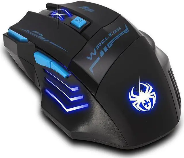 Alt view image 4 of 7 - ZELOTES LED Optical 2400 DPI 7 Button Adjustable 2.4G Wireless Professional Gaming Mouse Mice- Black