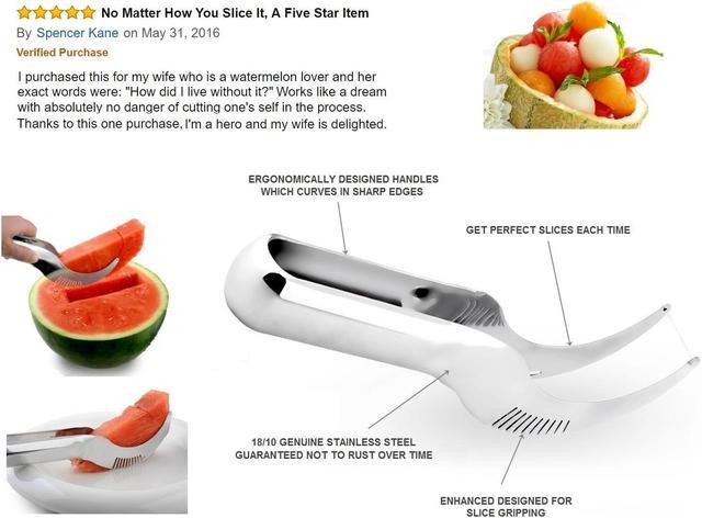 ESTONE Watermelon Slicer, Multifunctional Stainless Steel Fruit