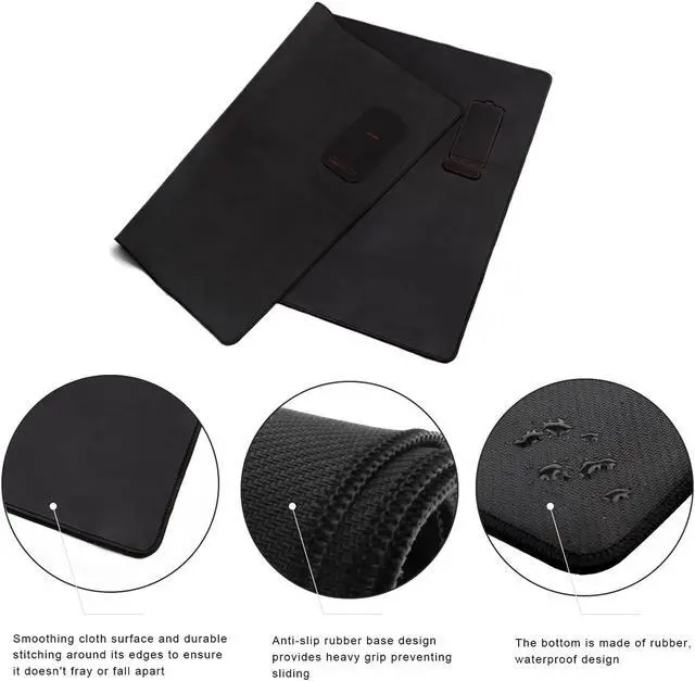 Alt view image 7 of 8 - ESTONE World Map Mouse Pad with Stitched Edges, Premium-Textured Mouse Mat Pad, Non-Slip Rubber Base Mousepad for Laptop, Computer & PC, 31.5x11.8x0.08"