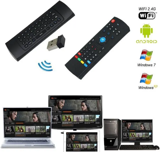 Alt view image 7 of 7 - ESTONE MX3 Portable 2.4G Wireless Remote Control Keyboard for Smart TV Android TV box