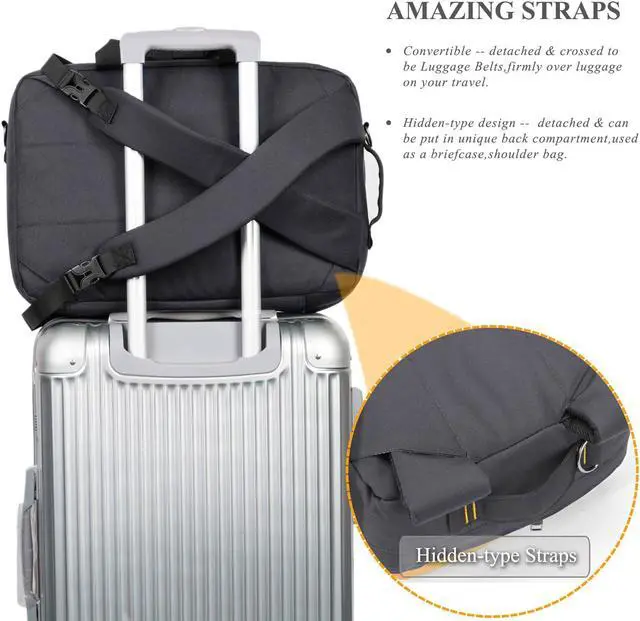 Alt view image 6 of 8 - ESTONE Anti Theft Laptop Backpack,Laptop Bags For Up to 15.6-17.3 Inch Laptops/3 Styles Carry Lightweight College School Student Travel Business Work Computer Backpack, Yellow