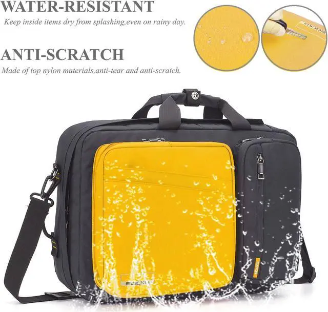 Alt view image 5 of 8 - ESTONE Anti Theft Laptop Backpack,Laptop Bags For Up to 15.6-17.3 Inch Laptops/3 Styles Carry Lightweight College School Student Travel Business Work Computer Backpack, Yellow