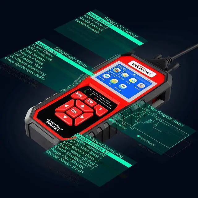 Alt view image 6 of 8 - KINGBOLEN KW850 Professional OBD2 Scanner Automotive Engine Fault Code Reader Full OBD2 EOBD Function Car Diagnostic Scan Tool for all obd2 Vehicles since 1996