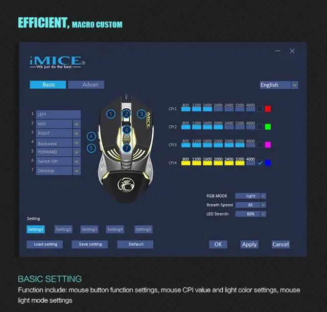 Alt view image 7 of 8 - IMICE 3200DPI Computer Mice Gaming Wired USB Mouse Electronic 7 Buttons BackLight Professional Mice for Gamer Pro LOL DOTA2