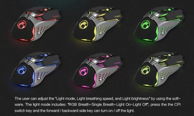 Alt view image 6 of 8 - IMICE 3200DPI Computer Mice Gaming Wired USB Mouse Electronic 7 Buttons BackLight Professional Mice for Gamer Pro LOL DOTA2