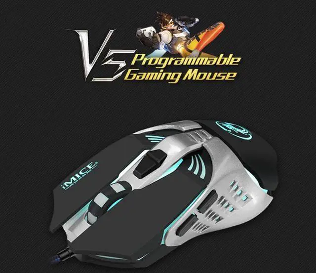 Alt view image 3 of 8 - iMice Macro Wired Gaming Mouse Gamer Frosted 3200DPI LED Ergonomic Optical USB Computer Mouse for PC Laptop Desktop Notebook