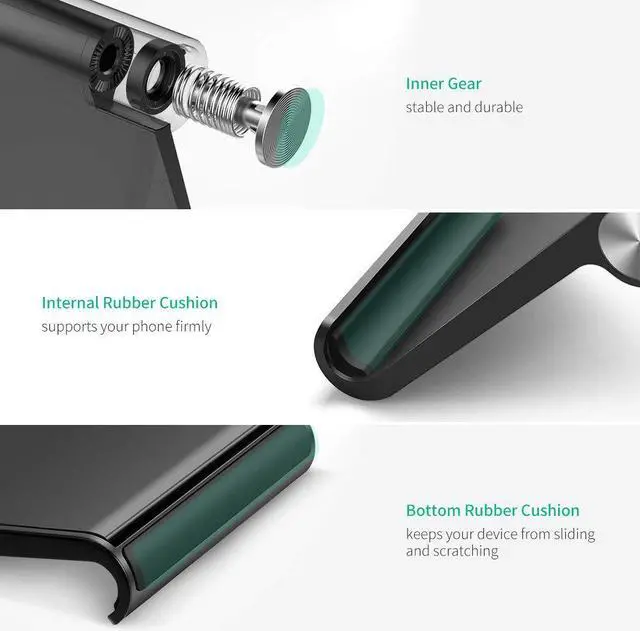 Alt view image 4 of 8 - ESTONE Adjustable Phone Stand Holder for iPhone X 8 7 6 6s Plus Se 5 5s 5c iPad, Galaxy Smartphone Samsung/iPhone X/8/7/6 etc - Black