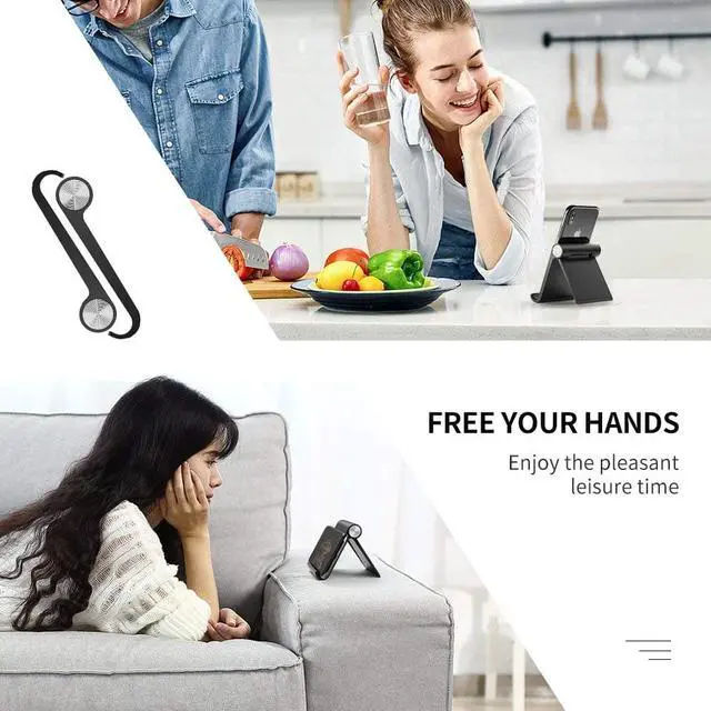 Alt view image 7 of 8 - ESTONE Adjustable Phone Stand Holder for iPhone X 8 7 6 6s Plus Se 5 5s 5c iPad, Galaxy Smartphone Samsung/iPhone X/8/7/6 etc - Black