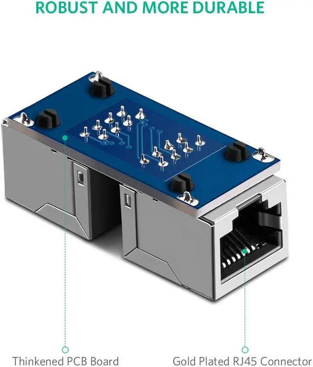 Alt view image 5 of 8 - ESTONE RJ45 Coupler In Line Coupler Female to Female Cat7 Cat6 Cat5e Ethernet Cable Extender Adapter (5-Pack Black)