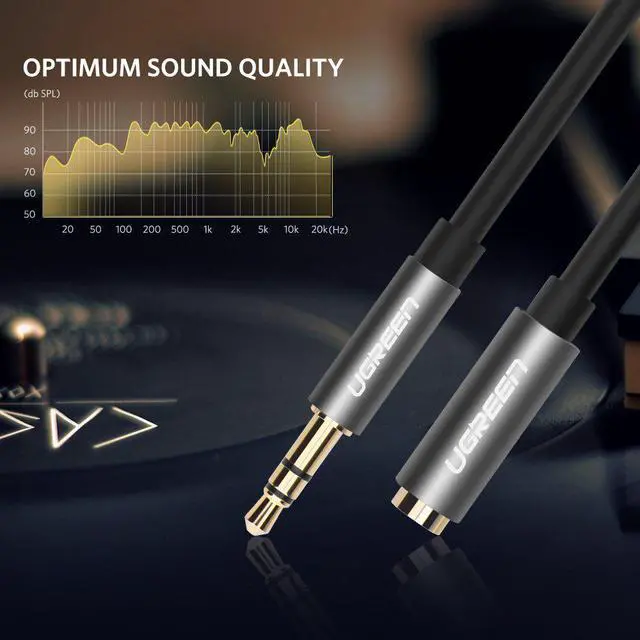 Alt view image 5 of 7 - ESTONE 3.5mm Extension Cable Aux Cord Stereo Audio Cable Male to Female Type Gold Plated Step Down Design Metal Connectors for iPhone, iPad or Smartphones, Tablets, Media Players-Black(3.3FT, 1meter)