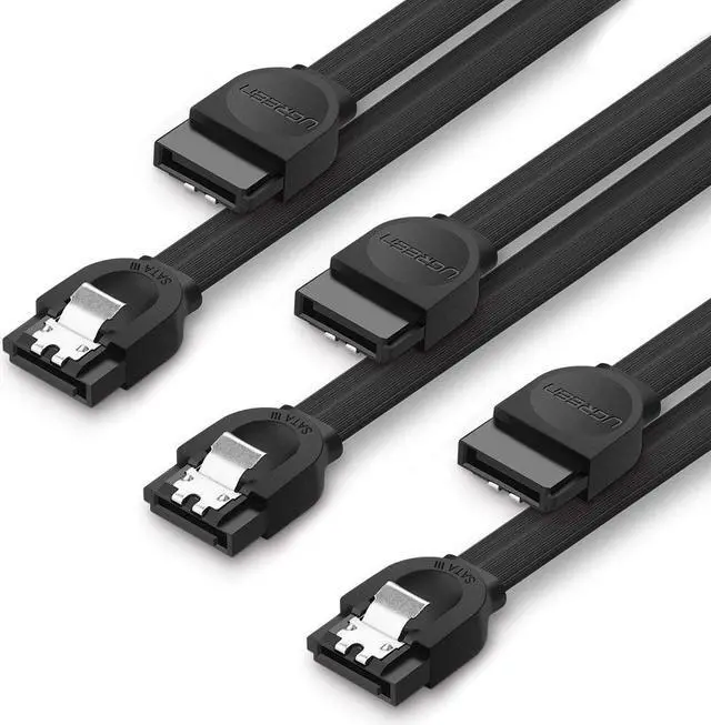 Main image of ESTONE  SATA III Cable,  [3-Pack] 18-inch SATA III 6.0 Gbps 7pin Female to Female Data Cable with Locking Latch