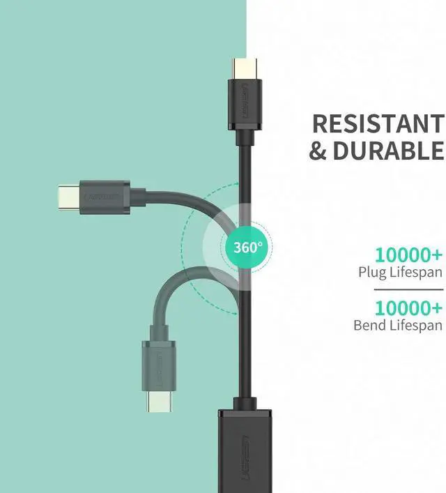 Alt view image 3 of 7 - ESTONE Type-C Male  to USB 3.0 Female Adapter, OTG Cable Type C to USB-A 3.0 Female Connector for Samsung Galaxy Note9 S9 Plus S8 Note 8, New MacBook Pro 2017,Google Pixel 2 XL, Nexus 6P 5X, LG V30