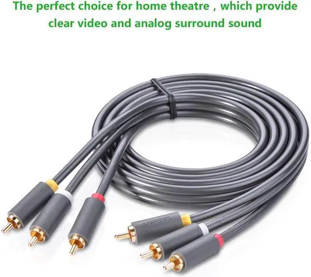 Alt view image 6 of 7 - ESTONE 3RCA to 3 RCA Male to Male Audio Cable Gold Plated AV Cable 3X RCA Plug Video Cable for DVD VCD TV Blueplayer and Other Home Theater Audio Video Equipment, 4.5 Feets