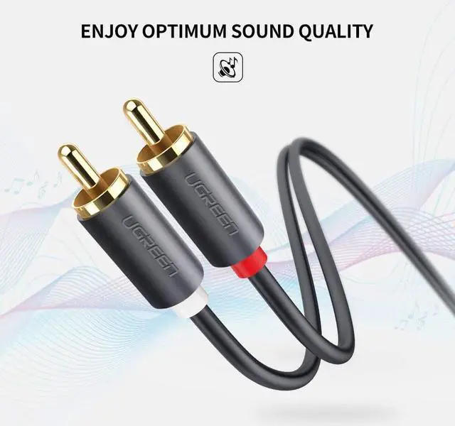 Alt view image 4 of 8 - ESTONE 2RCA Cable Stereo Audio Cable 2RCA Male to 2RCA Male Premium Sound Quality OFC Conductor Dual Shielding Gold Plated High End High Flexible PVC Jacket- 10 Feet