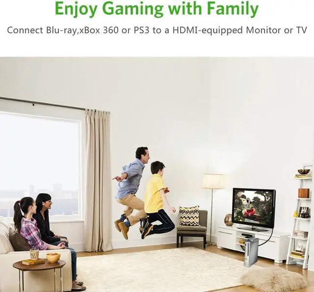 Alt view image 7 of 7 - ESTONE HDMI Cable, Right Angle 270 Degree Elbow Support 4K 60Hz 2K 2160p 1440p 1080p 3D ARC Ethernet Video Gaming Xbox One PS4 & 4K Apple TV HDTV Projector, 3 Feet