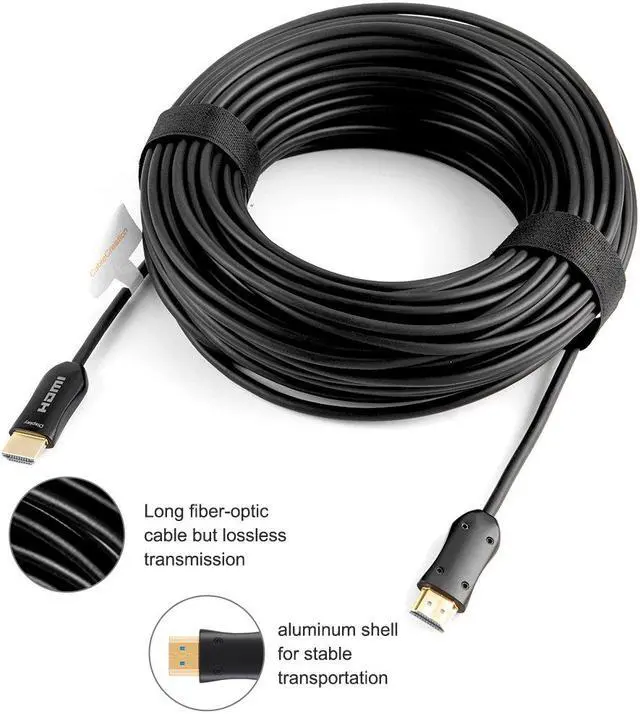 Alt view image 2 of 7 - ESTONE Fiber HDMI Cable , 4K@60Hz 18.2Gbps High Speed HDMI Fiber Optic Cable HDMI 2.0b Fiber Optic Cable ARC, HDCP2.2, 3D, Subsampling 4:4:4/4:2:2/4:2:0 Slim and Flexible HDMI  - 66ft(20meters)