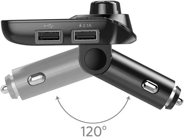 Alt view image 3 of 8 - ESTONE Car FM Transmitter Bluetooth Wireless Car Mp3 Player Handsfree Car Kit with Hand-Free Calling and 1.44 LCD Display, FM Transmitter A2DP 5V 2.1A, Music Player Support TF Card USB Flash Drive