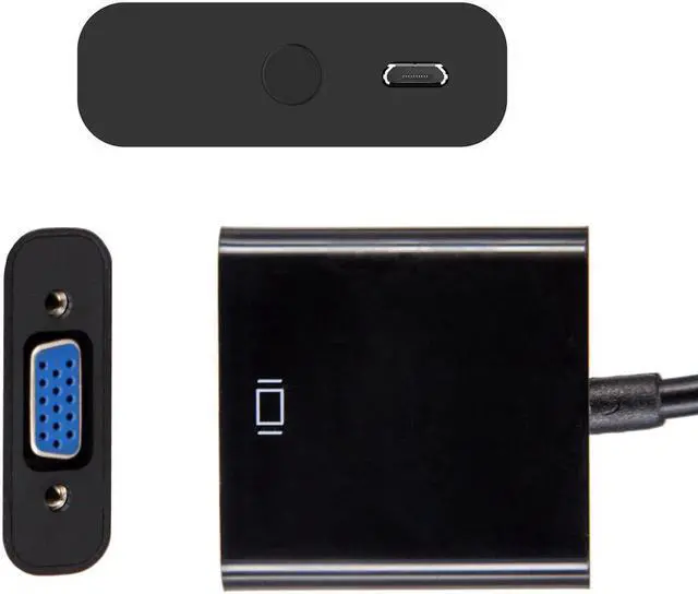 Alt view image 3 of 7 - ESTONE HDMI to VGA with Micro USB Charging Cord, Moread Gold-Plated HDMI to VGA Adapter (Male to Female) for Computer, Desktop, Laptop, PC, Monitor, Projector, HDTV, Chromebook, Raspberry Pi -Black