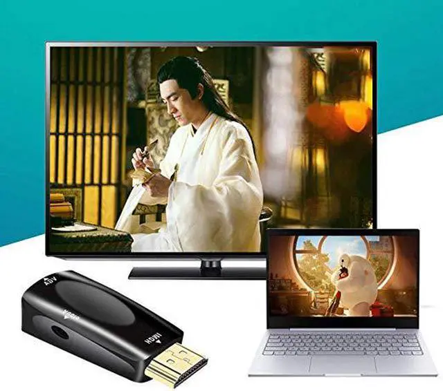 Alt view image 6 of 8 - ESTONE HDMI to VGA Adapter Converter Gold-Plated with 3.5mm Audio Port for PC, Laptop, DVD, Projector, HDTV, Xbox, STB, Intel Nuc, Chromebook, Android TV Box and Other HDMI Devices-Black