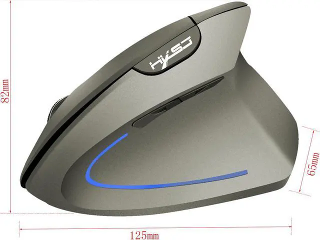 Alt view image 2 of 8 - HXSJ Wireless Mouse Optical 2.4G Mouse Ergonomics 800/1600/2400Dpi Wrist Treatment Vertical Mouse For PC Laptop Desktop- Gray