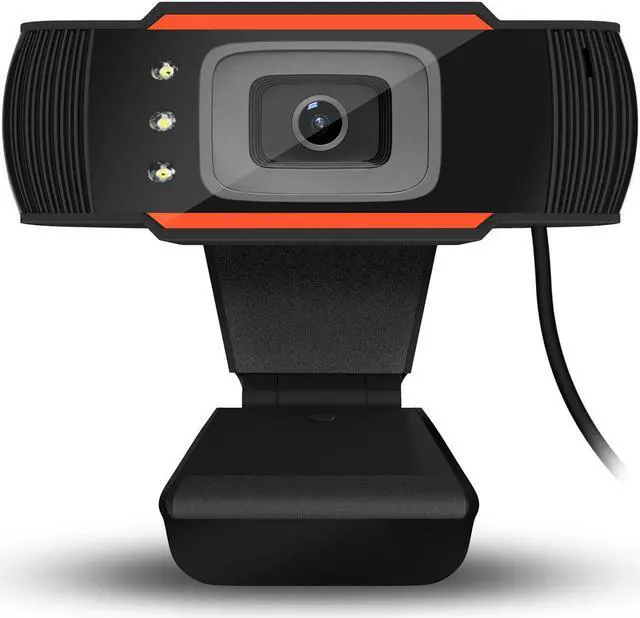 Main image of HXSJ 3LED HD Webcam 640X480 12.0M-Pixel PC Camera  Rotatable Monitoring Home Video Camera with Absorption Microphone MIC for Skype for Android TV Rotatable Computer Camera USB Web Cam