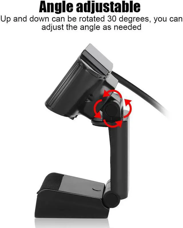 Alt view image 4 of 7 - HXSJ HD 480P USB Webcam Rotatable PC Computer Camera Video Calling and Recording with Noise-canceling Mic Clip on Style 3 LED For Skype Computer Notebook Laptop PC