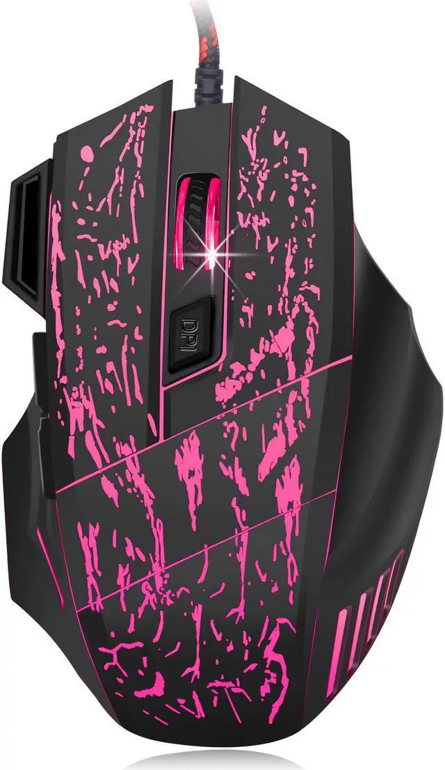 Alt view image 2 of 7 - HXSJ Crack Glows Wired Gaming Mouse 7 Button 5500 DPI LED Optical USB Computer Mouse Gamer Mice X7 Game Mouse Silent Mause For PC
