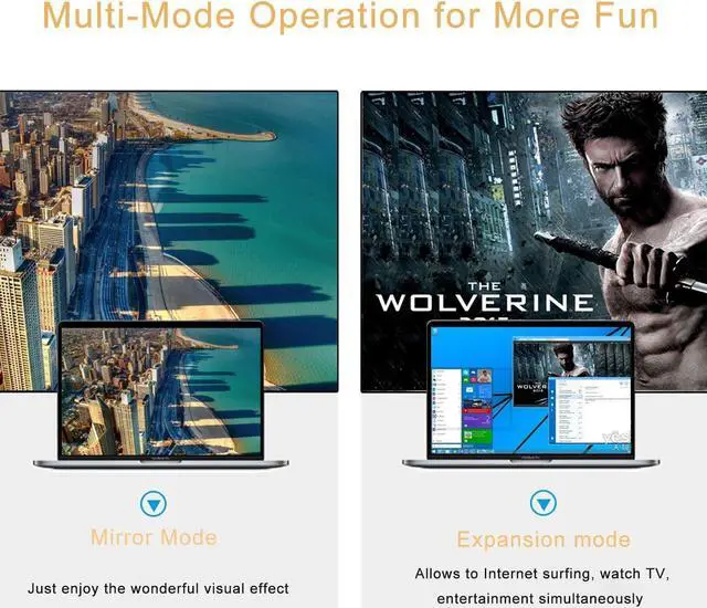 Alt view image 7 of 8 - ESTONE USB-C to HDMI VGA Adapter, USB 3.1 Type C to VGA HDMI 4K UHD Converter Adaptor Thunderbolt 3 Compatible Dual Screen Display with Aluminium for 2016/2017 MacBook, Macbook pro