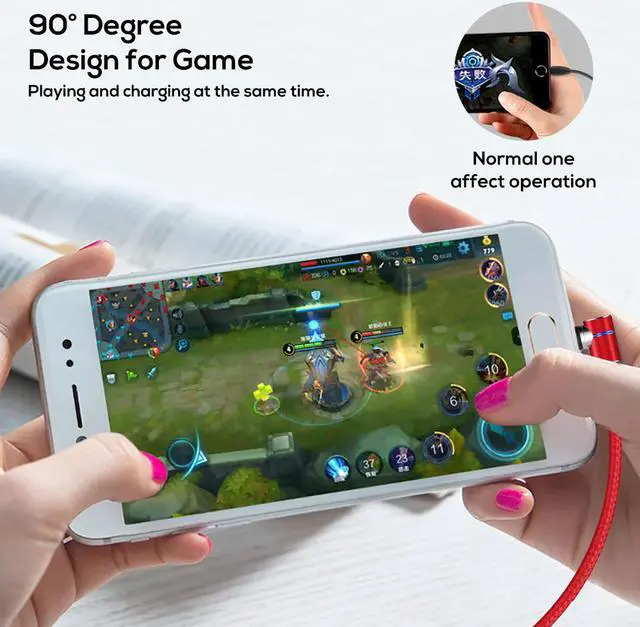 Alt view image 5 of 7 - ESTONE Magnetic Phone Charger Cable, 3 in 1 Cable, (2 Pack,6.6 ft Straight Cable, 6.6 ft L Shape Cable (Red)