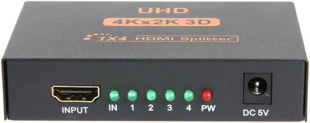 Alt view image 3 of 7 - ESTONE 3D 4K*2K HDMI 1080P Splitter 1X4 HDMI Switch Switcher Split 1 in 4 Out Video Amplifier Repeater for HDTV Display DVD PS3