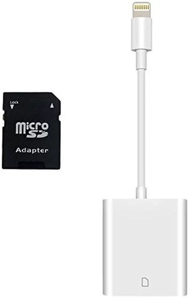 Main image of ESTONE SD Card Camera Reader for iPhone iPad Trail Game Camera Card Viewer Reader for iPhone 6/6s/6s Plus/5/5s/7/7 Plus/8/8 Plus/X/XS MAX/iPad Mini/Air/Pro, No App Required-Whtie