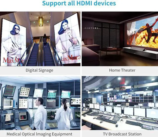 Alt view image 6 of 7 - ESTONE Fiber 4K HDMI Cable 60Hz HDMI 2.0 Cable HDR, ARC, UHD,HDCP2.2, 3D, High Speed 18Gbps Subsampling 4:4:4 Slim and Flexible HDMI Fiber Optic Cable,(2M,6.6ft)