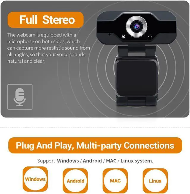 Alt view image 3 of 7 - ESCAM 1080P Audio Online Teaching Camera Live Broadcast H.264 Video Chat Webcam PVR006