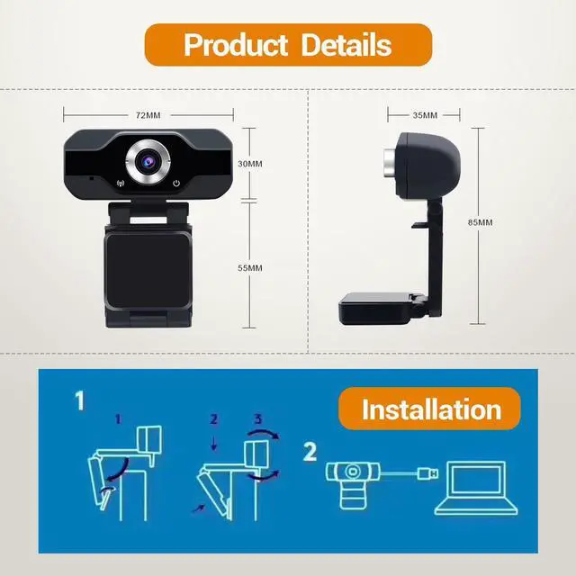 Alt view image 7 of 7 - ESCAM 1080P Audio Online Teaching Camera Live Broadcast H.264 Video Chat Webcam PVR006