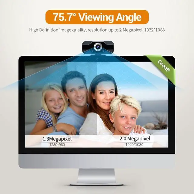 Alt view image 2 of 7 - ESCAM 1080P Audio Online Teaching Camera Live Broadcast H.264 Video Chat Webcam PVR006